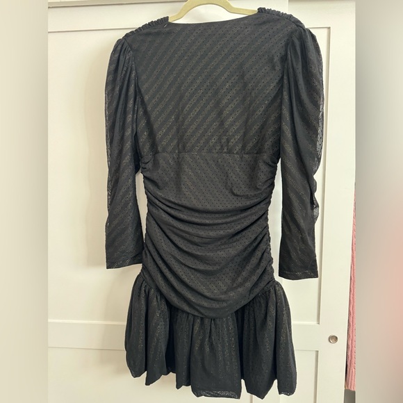 Maje rouched black/gold dress size 3 - Picture 2 of 4